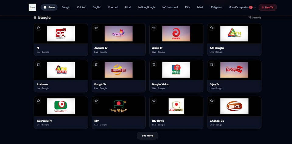 Live TV Server preview